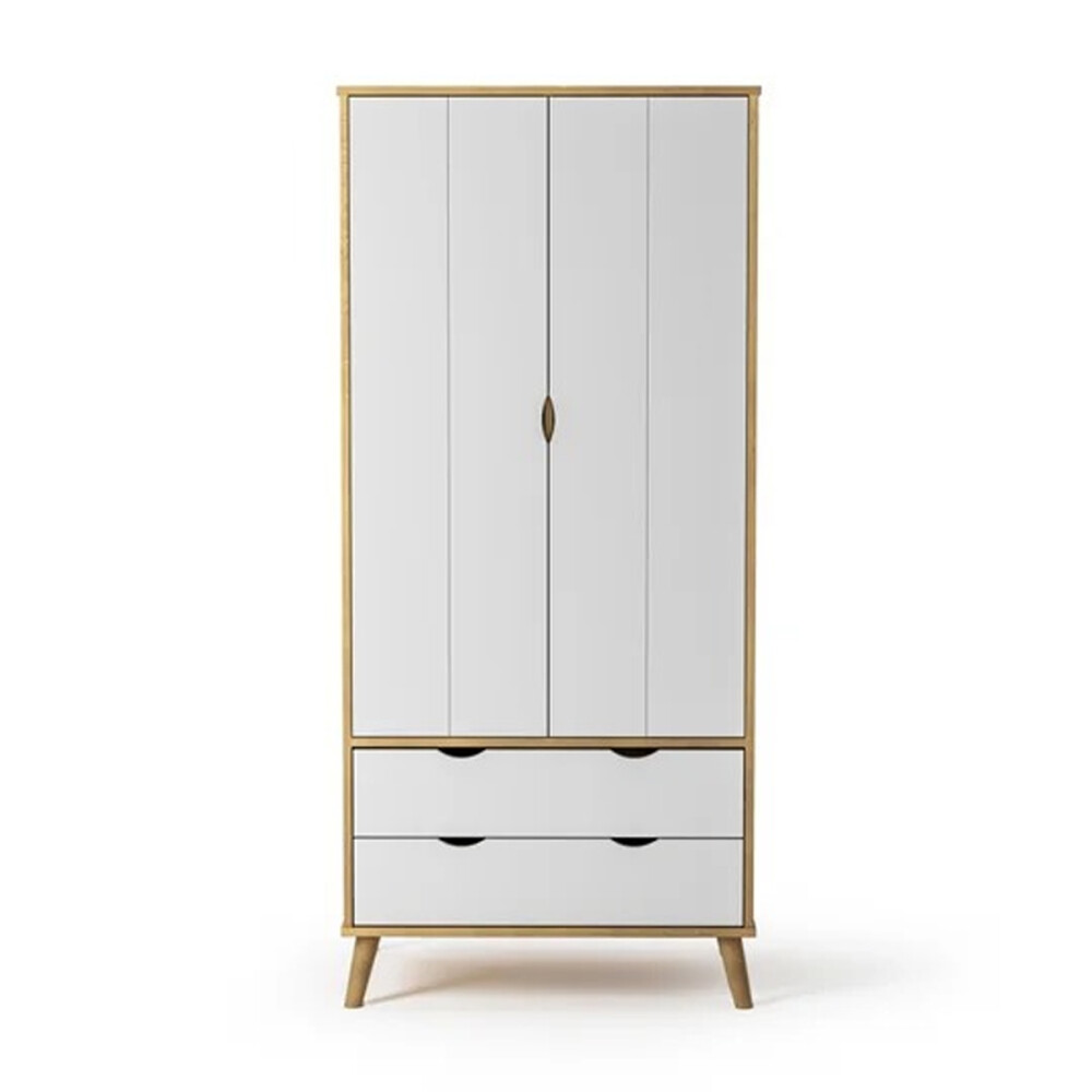 Ropero 2 puertas - Madera maciza BLANCO