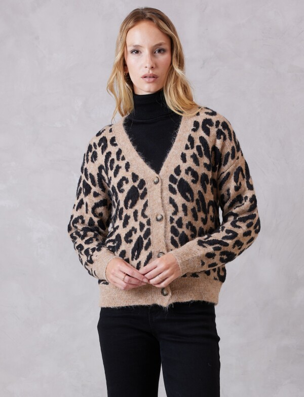 Cardigan Animal Print TOSTADO/MULTI