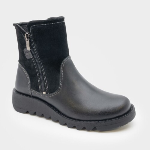 Bota Cuero Lombardino 36-40 Negro