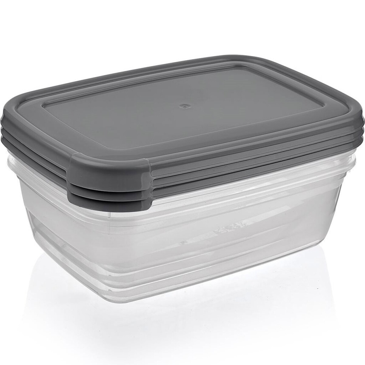 SETX3 UNID RECIPIENTE RECTANGULAR 600ML "COOK&KEEP" SURTIDO EN 3 COLORES CELETE, GRIS , ROSA 16.5x12x8.5cms 