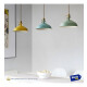 Lampara Colgante De Techo Metal Nordica Blanco Negro Luz Verde