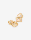 Aros Colgantes Cortos Strass Aros Cortos Con Strass - Dorado Oro Amarillo