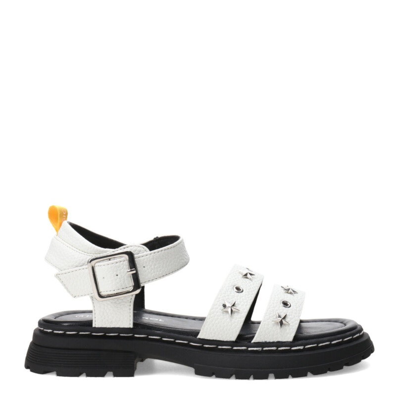 Sandalias de Niña MINI Miss Carol Tartan Con Tachas Blanco