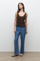 Pantalon recto Lyocell jean medio