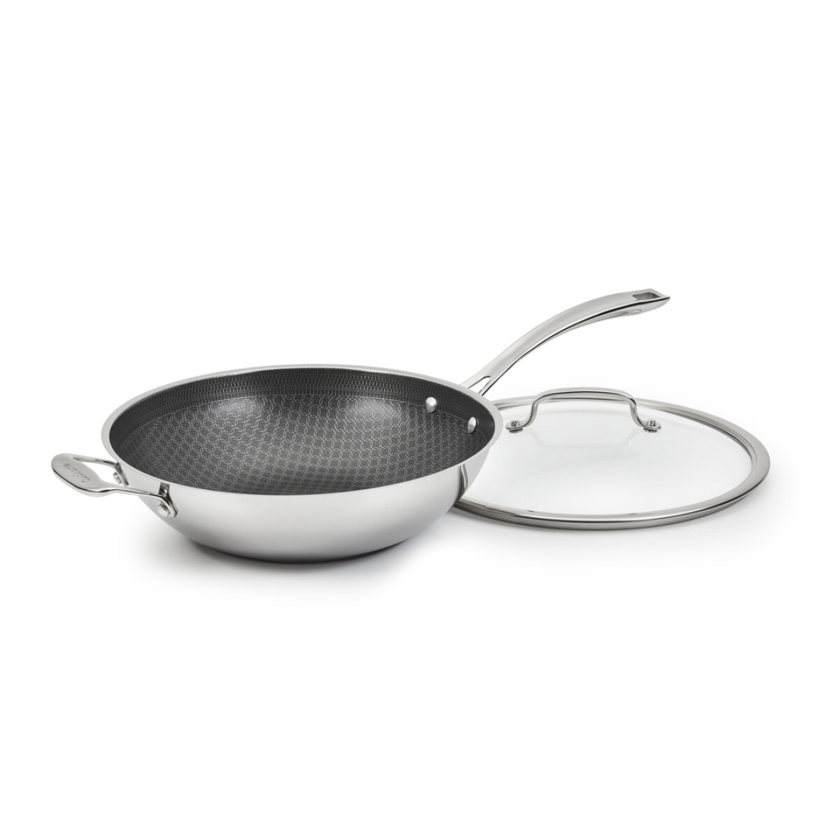 Cuisinart® FUSIONPLUS HYBRID ACERO INOXIDABLE 12" WOK CON TAPA Y HELPER MANGO 