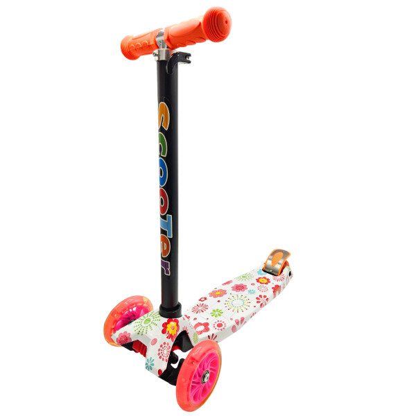 Monopatin Tripatin Scooter Luces Regulable Infantil Niños Variante Diseño Blanco