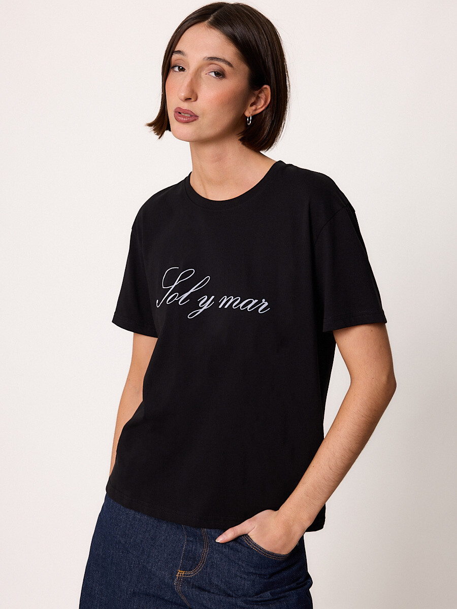 T-SHIRT M/C MARISOL DIXIE - Negro 