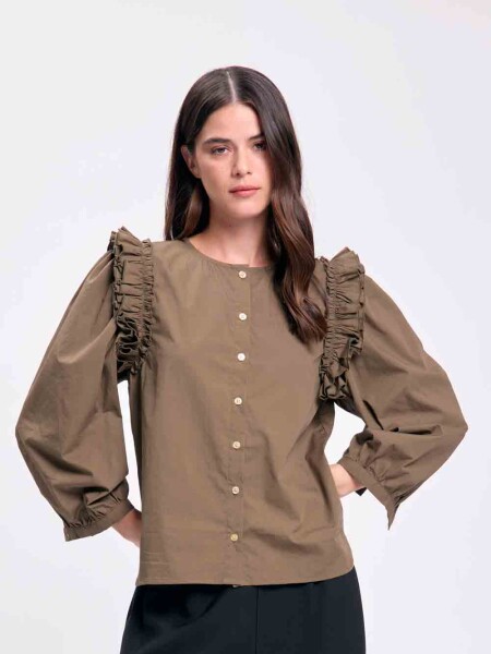 Blusa volados en sisa Verde
