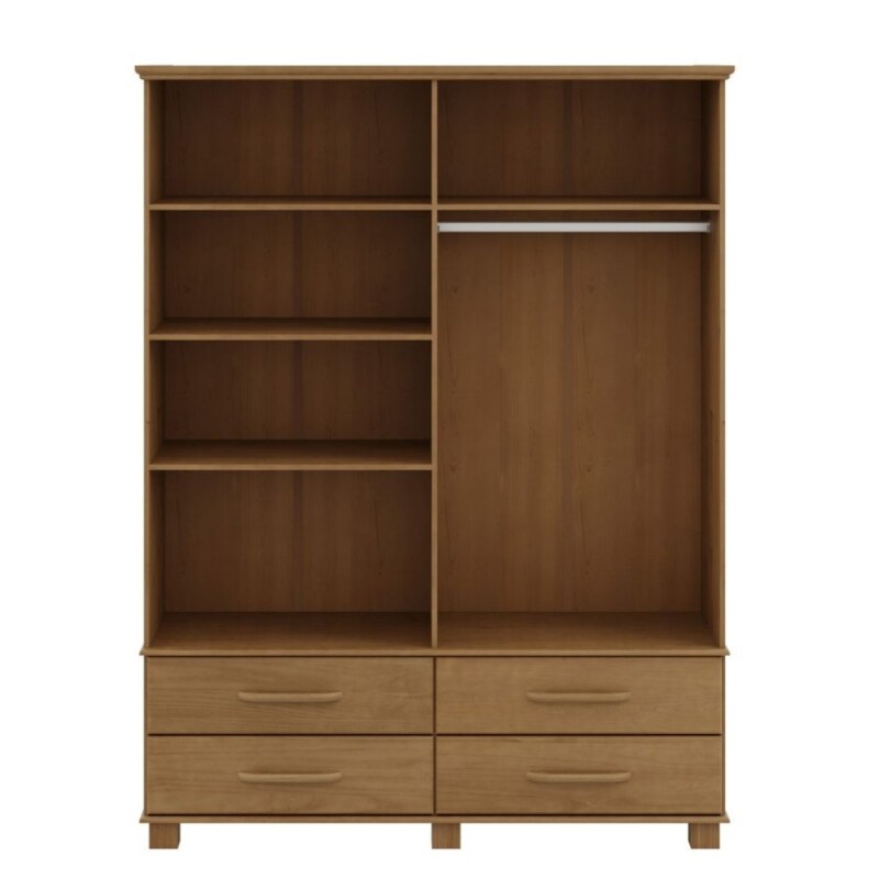 Ropero Finestra 4 Puerta 4 Cajones Freijo 2252FN OURO Ropero Finestra 4 Puerta 4 Cajones Freijo 2252FN OURO