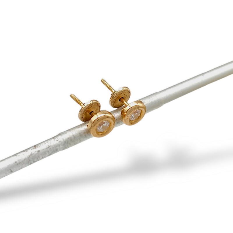 Caravanas Punto de Luz oro- Oro bajo - Zirconia - CA8176 conpiedra