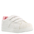 Championes Infantiles Push DANISH con velcros Blanco - Rosado