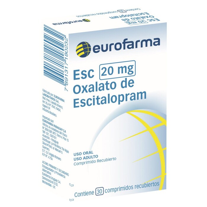 ESC 20 MG CJ X 30 COMP. única