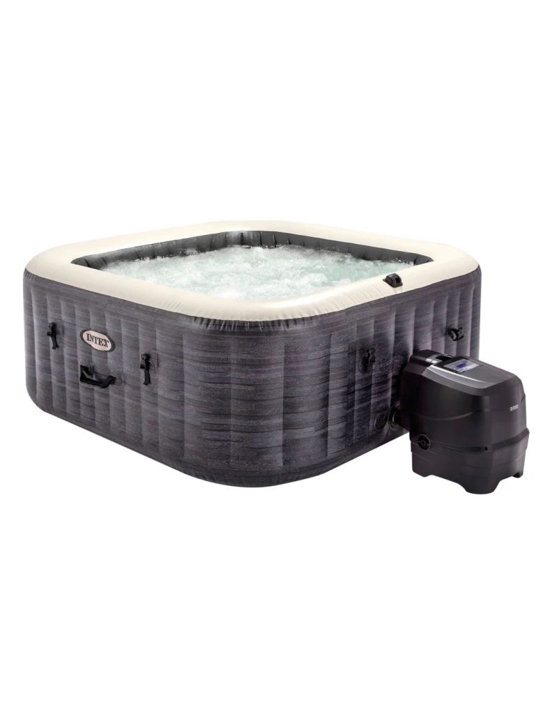 Intex PureSpa Greystone Square 4 personas 175x175x71 cm, 140 jets, Fiber-Tech