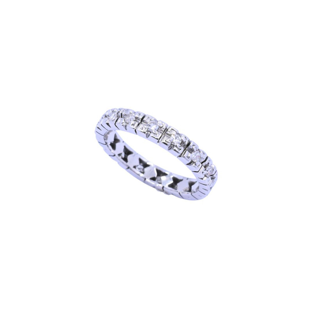 Anillo sin fin oro 18k blanco con brillantes. Anillo sin fin oro 18k blanco con brillantes.