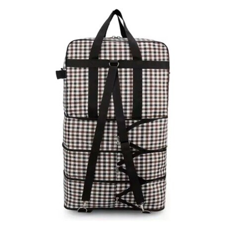 Bolso de Tela Gigante con 5 Ruedas 90x50x30cm Marrón y negro