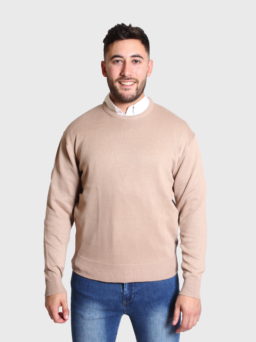 Sweater BPR Cuello Base - Beige Melange 