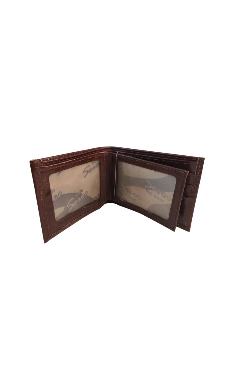 Billetera de cuero volante interior Marrón