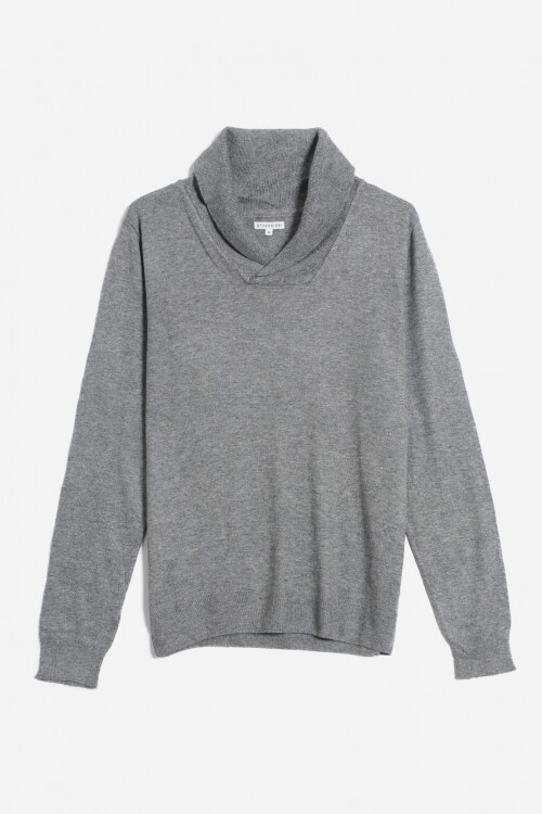 Sweater con cuello solapado GRIS