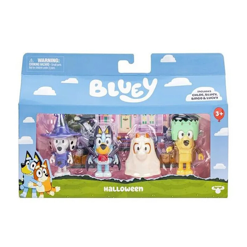 Bluey Familia 4 personajes Halloween