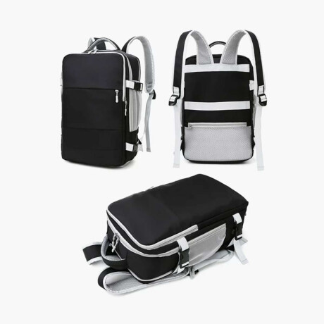 Mochila expandible mediana con compartimentos Negro