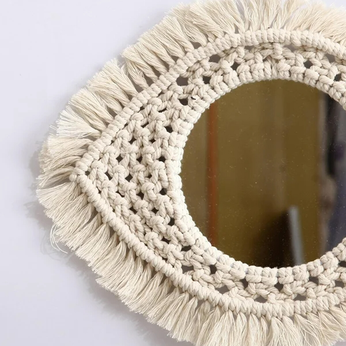Espejo Tejido En Macrame Con Diseño De Ojo - Chico 