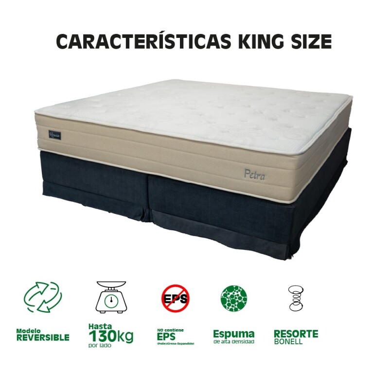 Sommier Rosario King Size Resortes Bonell Y Espuma Con Box Gris Sommier Rosario King Size Resortes Bonell Y Espuma Con Box Gris