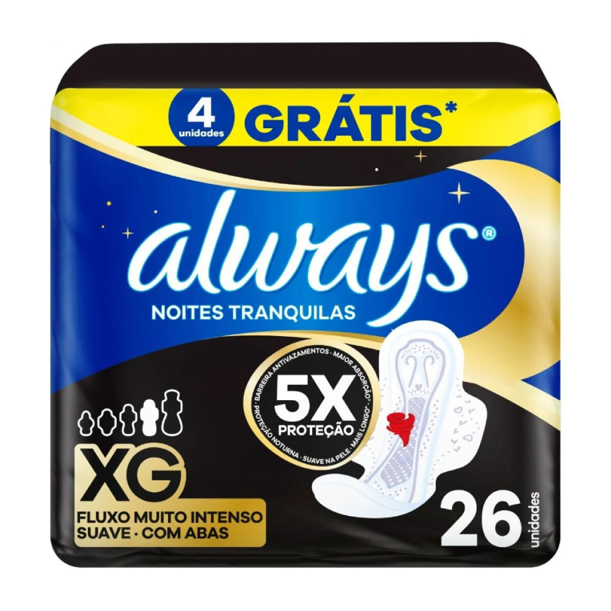 Toallitas Femeninas Always Toalla Noche Plus Talle G 6 Unidades 