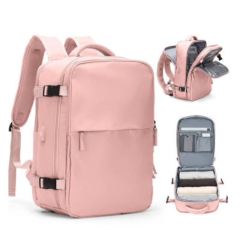 Mochila de viaje para carry on rosa