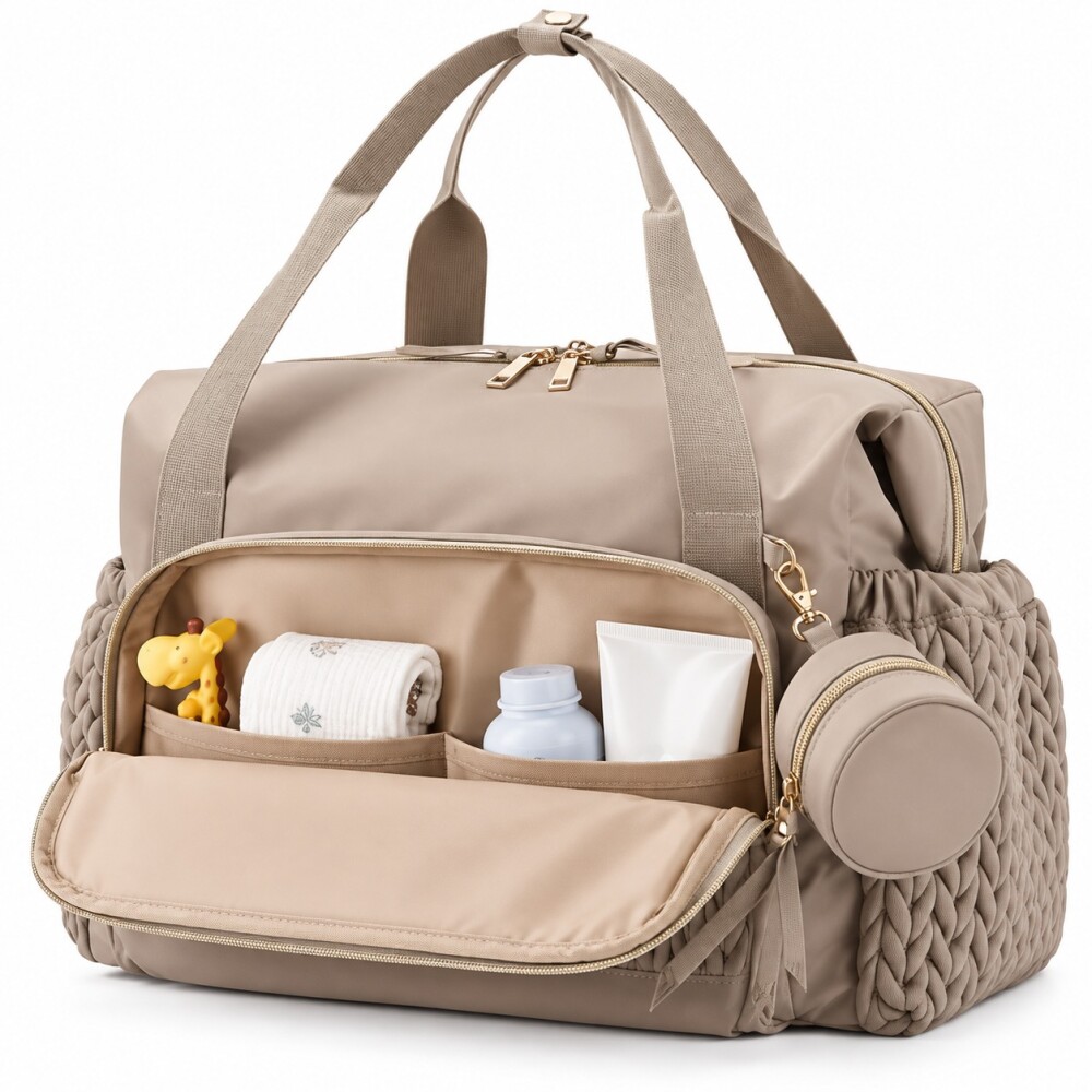 Bolso maternal XL ASH beige
