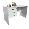 Escritorio MDF reforzado 3 cajones con llave Blanco