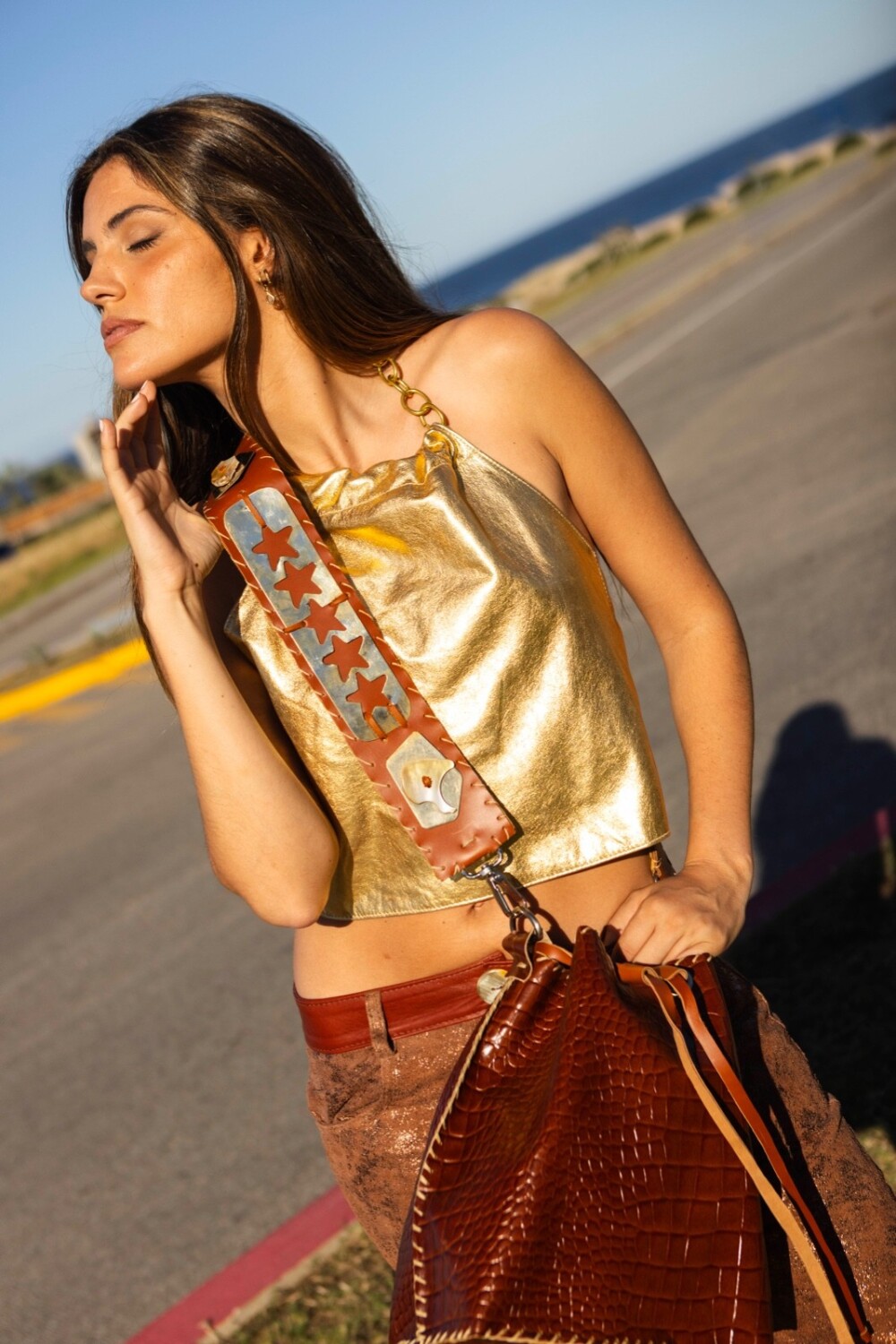 Cartera Estrellas Crocco Caramel