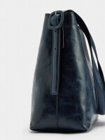 Bolso De Hombro Efecto Craquelado azul-marino
