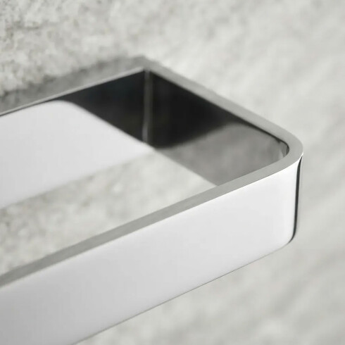 TOALLERO RECTANGULAR METAL LATON BRILLO COLOR CROMO 20CM CROMO