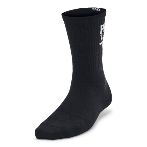 UA Essential Nv Mid Crew 3pk-WHT BLK-001