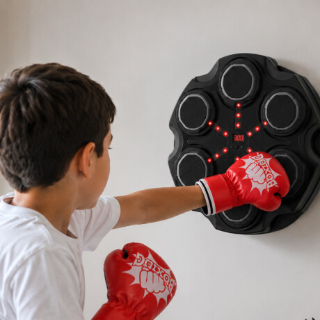 Panel de Boxeo Interactivo con Música y Luces Negro
