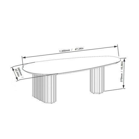 Mesa de centro Organic small Linea Manhattan Natural / Blanco