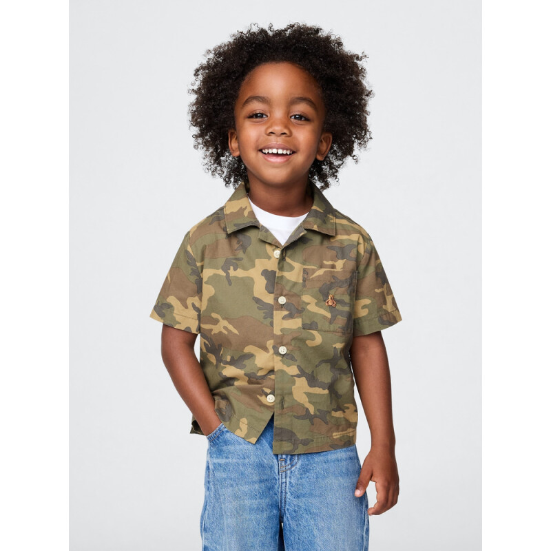 SS POPLIN SU25 GREEN CAMO