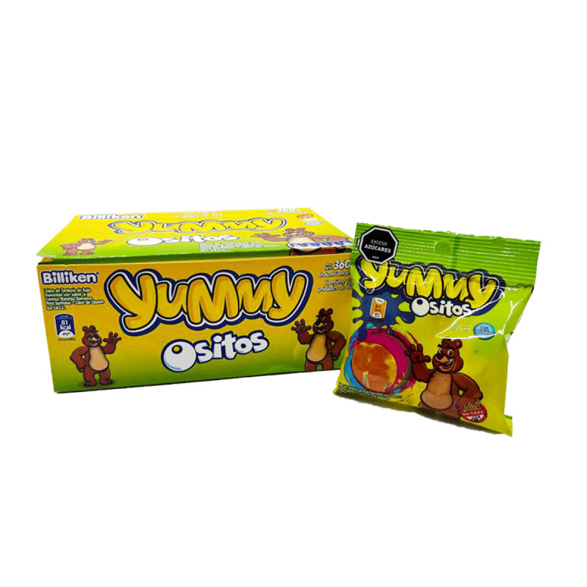 Gomitas YUMMY Billiken DisPlay 12 Pcs 360 Grs - Osito Brillo 