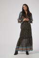 Maxi falda estampada negro
