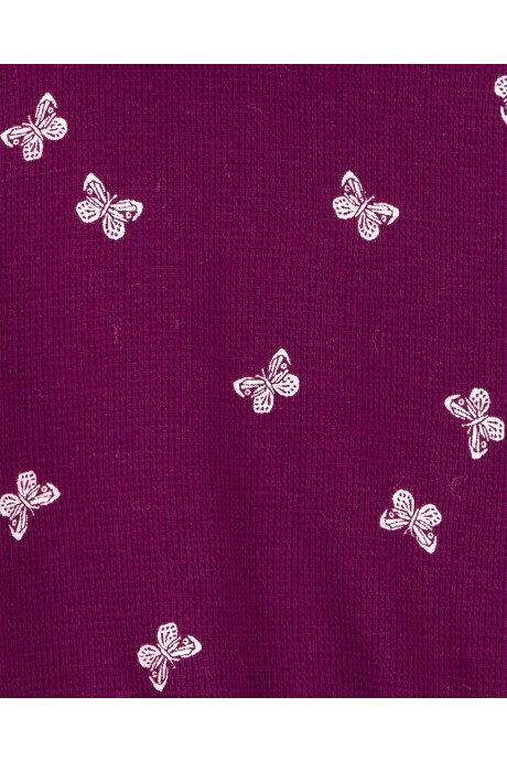 Buzo de algodón térmico con capucha, diseño mariposas Sin color