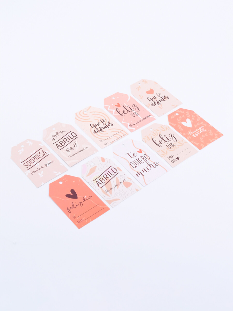 ETIQUETAS PARA OBSEQUIOS SET x 10 - ESTAMPADO 1 