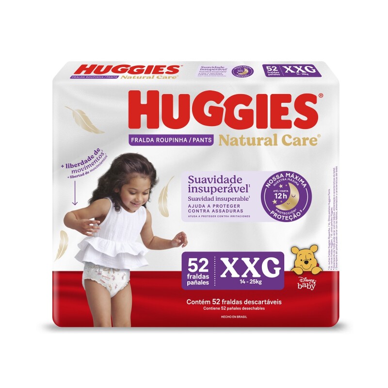 Pañales Huggies Natural Care Pants Talle Xxg 52 Uds. Pañales Huggies Natural Care Pants Talle Xxg 52 Uds.