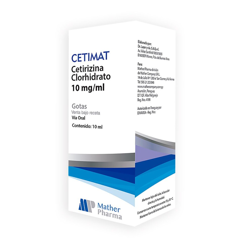 CETIMAT 10 MG. GOTAS FR. X 10 ML única
