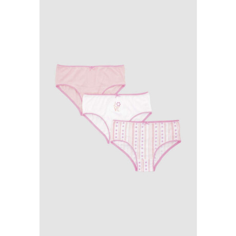Pack x3 bombachas niña Scarlet pink
