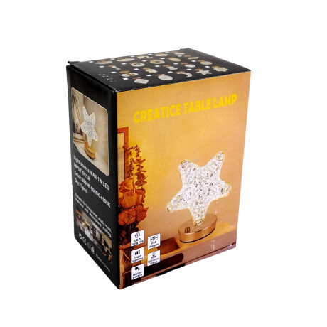 LAMPARA LED ESTRELLA 18CM ALTO BASE PLASTICO 10CM DIAM DORADA USB LAMPARA LED ESTRELLA 18CM ALTO BASE PLASTICO 10CM DIAM DORADA USB