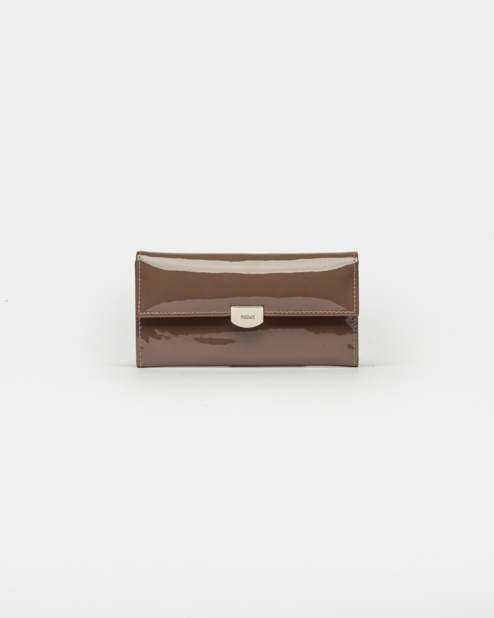 Billetera Marga en cuero charol Taupe