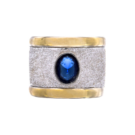 Anillo de plata 925 y double en oro 18 ktes con circonia. Anillo de plata 925 y double en oro 18 ktes con circonia.