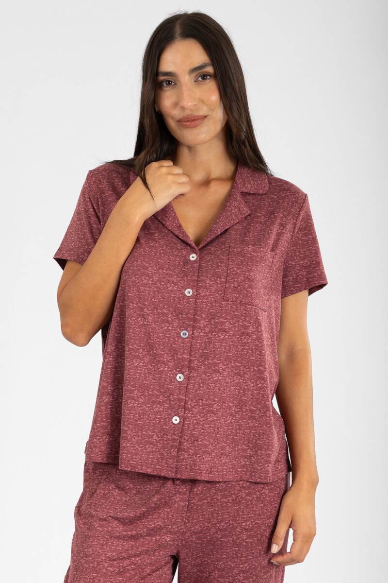 Pijama yummy melange americano mc Bordeaux