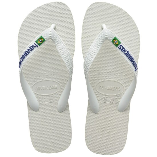 Ojotas Havaianas Brasil Logo Blanco