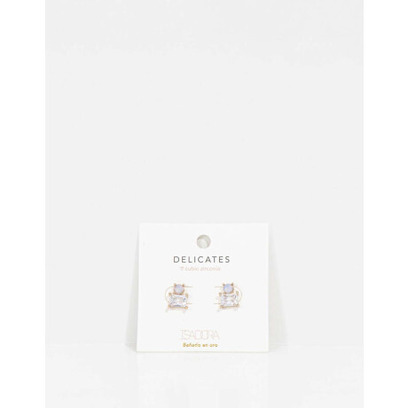 Aros Con Cubic Dorado